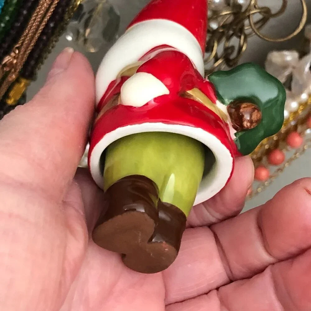 Vintage Porcelain Dangling Legs Santa Klaus Holiday Ready